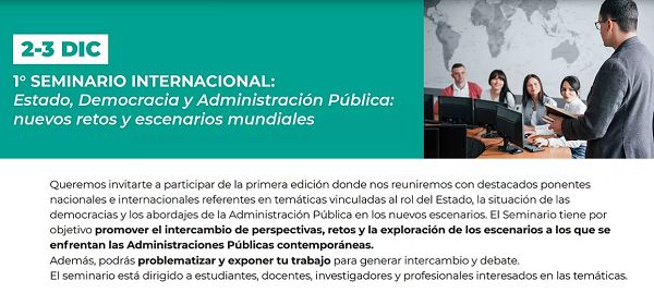 Seminario Internacional: Estado, Democracia y Administración Pública - 2-3 diciembre 2021