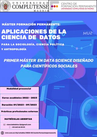 Máster en Formación Permanente: Aplicaciones de la Ciencia de Datos para la Sociología, Ciencia Política y Antropología