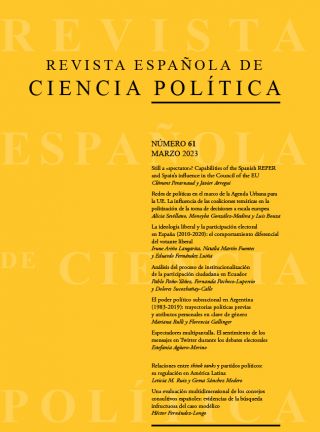 ¡Ya disponible el número 61, marzo 2023, de la Revista Española de Ciencia Política (RECP)!