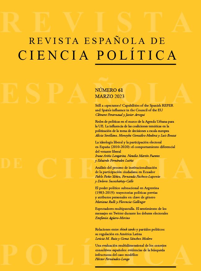 ¡Ya disponible el número 61, marzo 2023, de la Revista Española de Ciencia Política (RECP)!