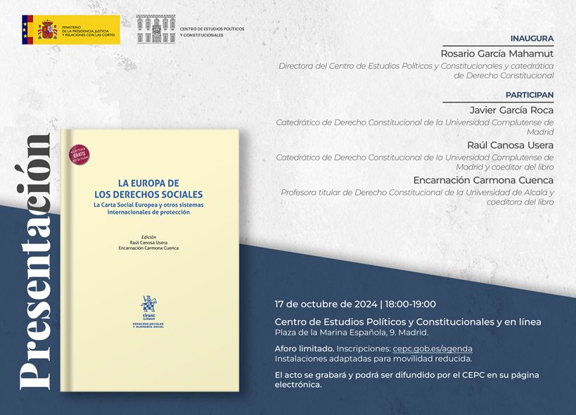 Invitación CEPC Presentación 'La Europa de los Derechos Sociales'