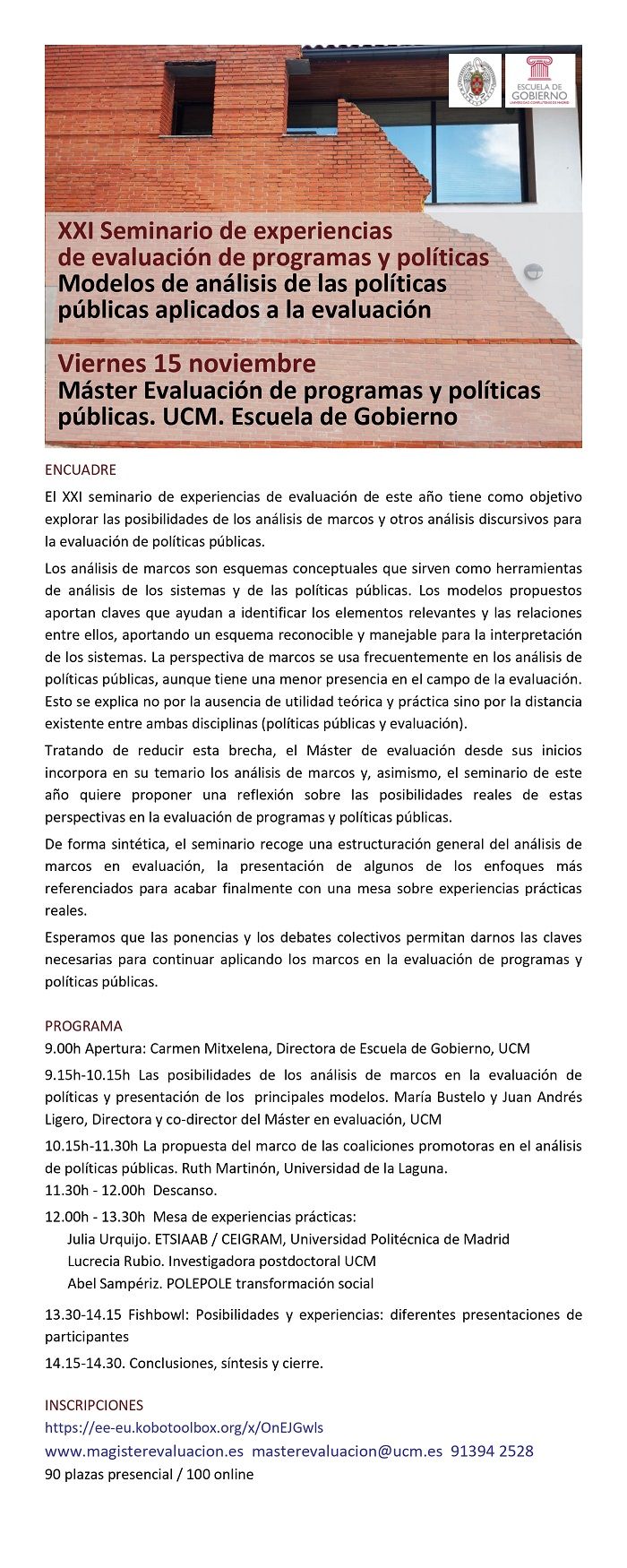 XXI Seminario sobre Experiencias de Evaluación de Programas y Políticas