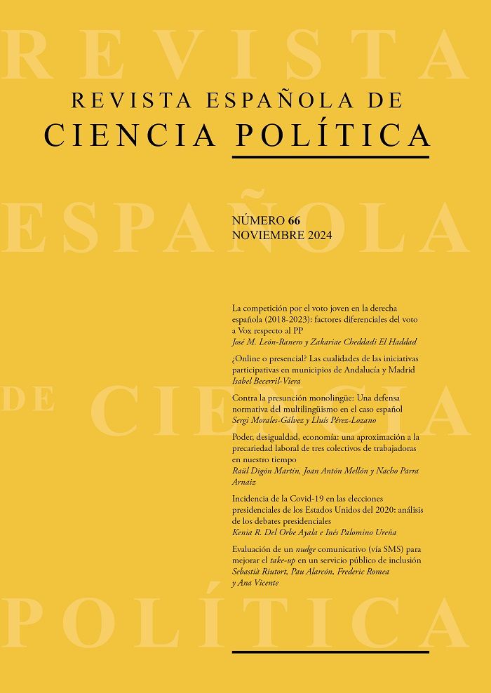 ¡Ya disponible el número 66, noviembre 2024, de la Revista Española de Ciencia Política (RECP)!