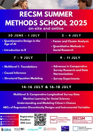 Próximas inscripciones para la 12th Summer Methods School de RECSM-UPF