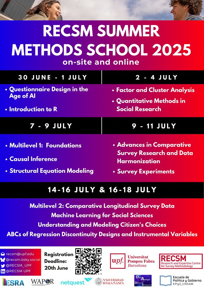Próximas inscripciones para la 12th Summer Methods School de RECSM-UPF