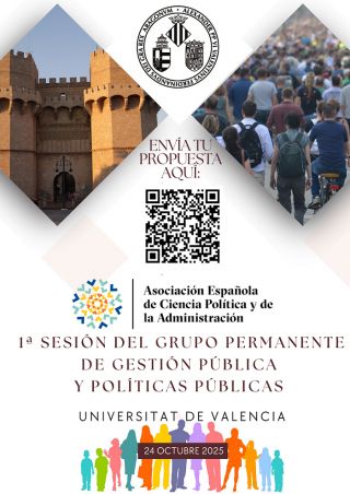 ¡ENVÍO DE PROPUESTAS! 1ª Sesión del Grupo Permanente de Gestión Pública y Políticas Públicas - Universitat de Valencia, 24 de octubre 2025