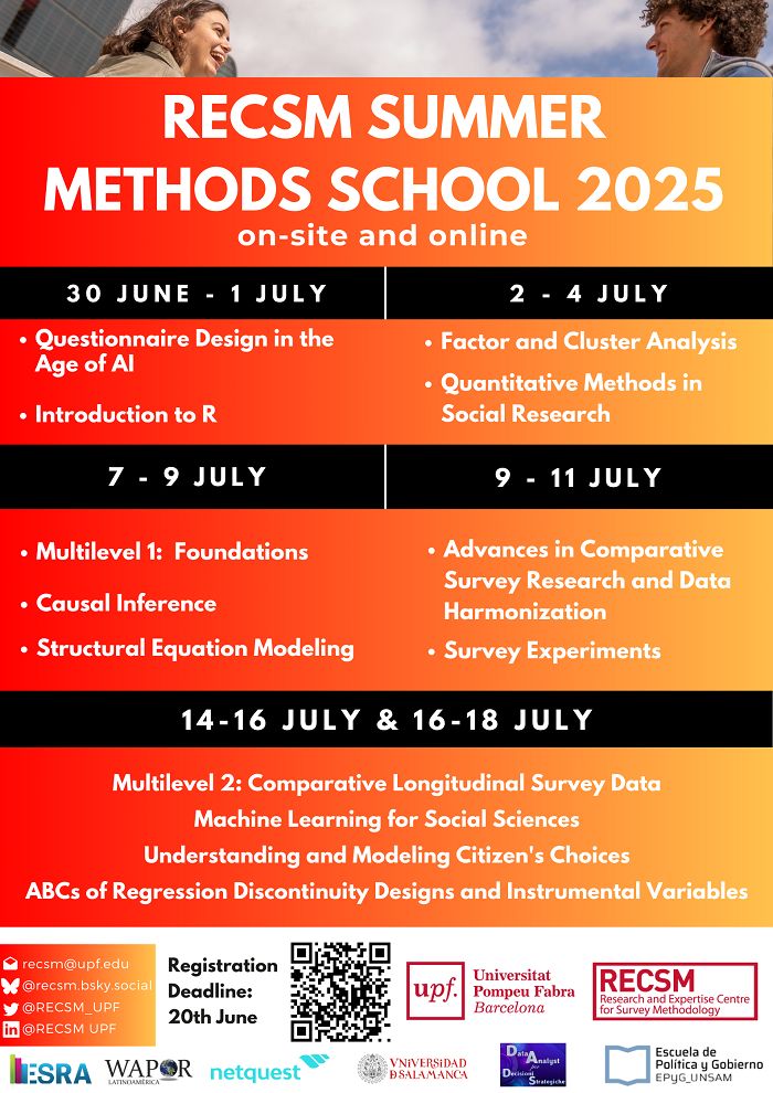 Registrations open for the 12th Summer Methods School de RECSM-UPF