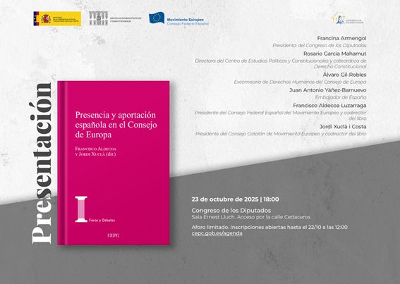 Presentación CEPC: 'Presencia y aportación española en el Consejo de Europa'