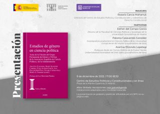 Presentación libro: "Estudios de género en ciencia política"