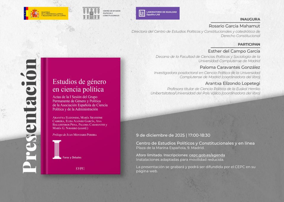 Presentación libro: "Estudios de género en ciencia política"
