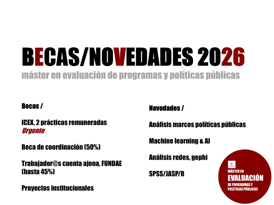  ESCUELA DE GOBIERNO. UCM: MÁSTER EN EVALUACIÓN DE PROGRAMAS Y POLÍTICAS PÚBLICAS