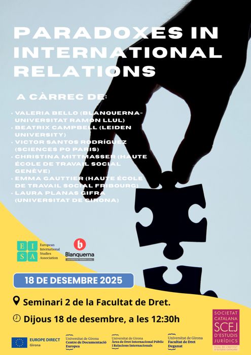 Roundtable: "Paradoxes in International Relations" - 18 December, University of Girona (UdG)
