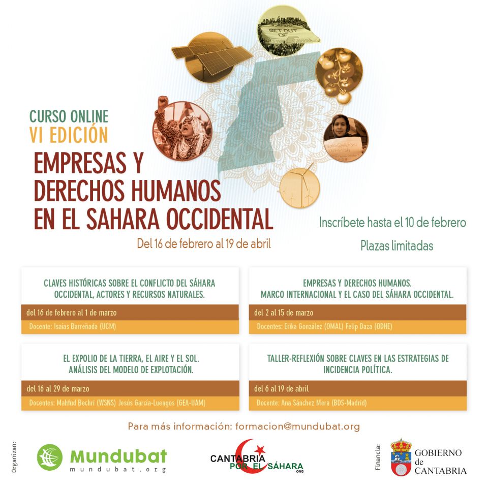 Curso Online VI edición “Empresa y Derechos Humanos en el Sáhara Occidental”
