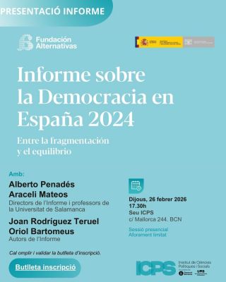 Presentación ICPS: "Informe sobre la democracia en España 2024"