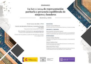 CEPC: Seminario 'La Ley 2/2024 de representación paritaria y presencia equilibrada de mujeres y hombres'
