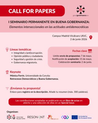 Call for Papers - Elementos Interseccionales en las Actitudes Antidemocráticas - Good Governance Observatory URJC