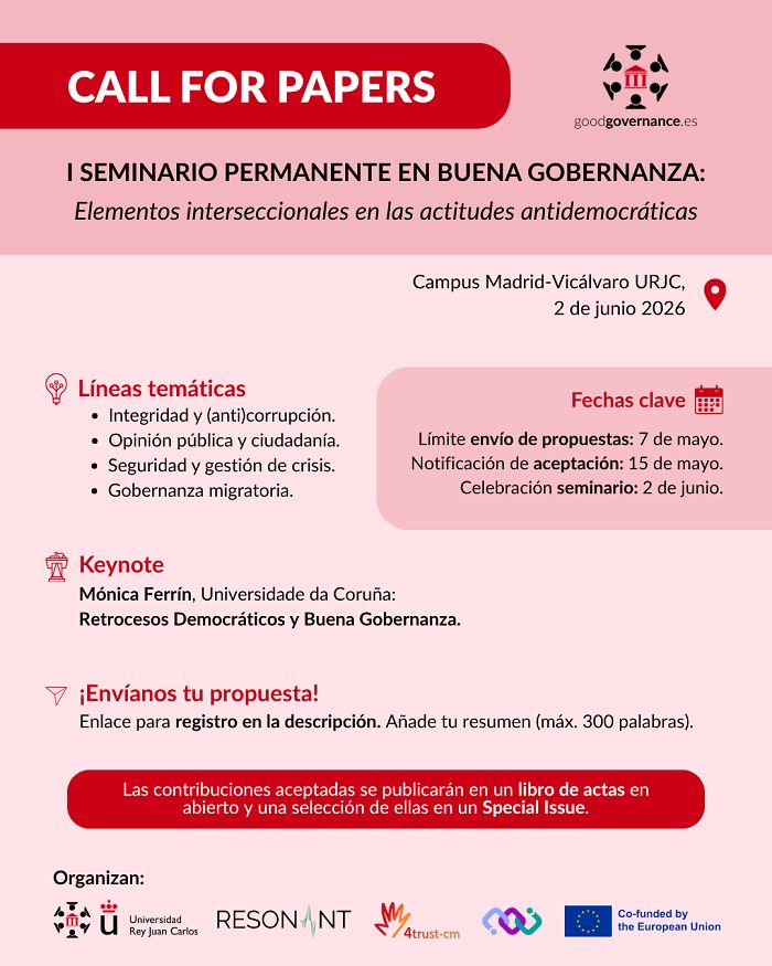 Call for Papers - Elementos Interseccionales en las Actitudes Antidemocráticas - Good Governance Observatory URJC