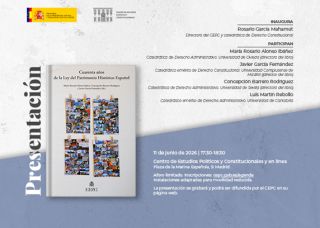Invitación CEPC. Presentación 'Cuarenta años de la Ley del Patrimonio Histórico Español'
