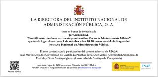 El INAP acoge la Jornada REALA sobre desburocratización y automatización en la Administración Pública